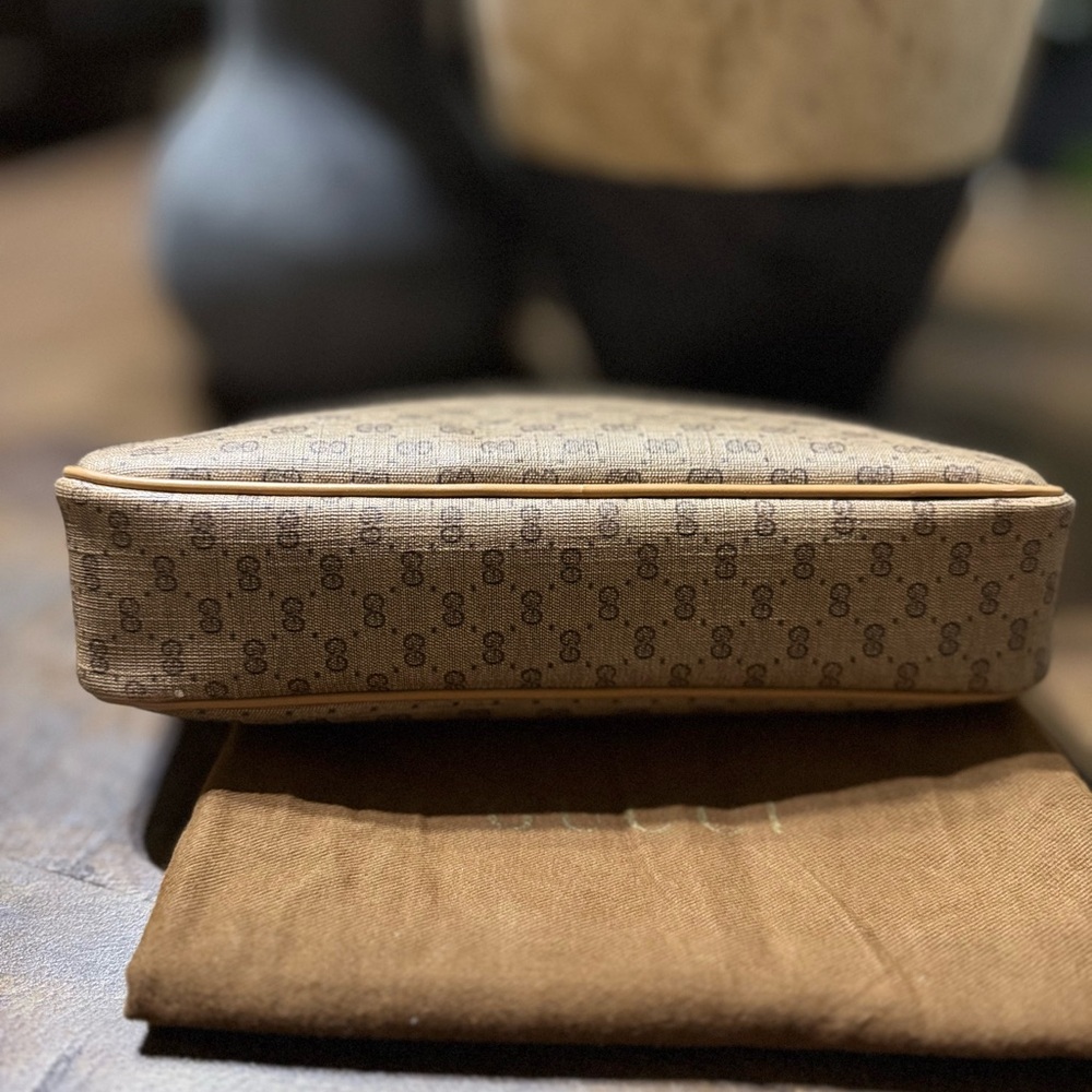 EUC Vintage Gucci Monogram Brown Canvas Travel Toiletry Cosmetic Pouch - Picture 5 of 11